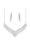Mood Silver Statement Diamante Necklace And Earring Jewellery Set thumbnail 1