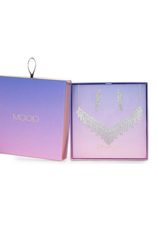 Mood Silver Statement Diamante Necklace And Earring Jewellery Set 2