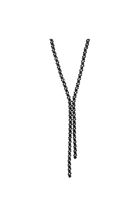 Mood Black Crystal Lariat Necklace 1