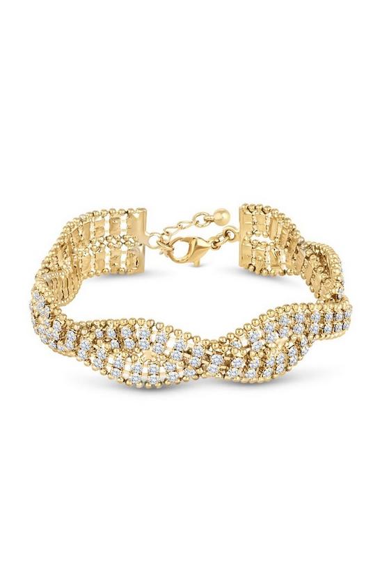 Mood Gold Crystal Plait Bracelet 1