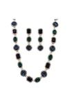 Mood Gold Green Crystal Necklace And Earring Jewellery Set thumbnail 1