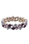 Mood Rose Gold Purple Cluster Stretch Bracelet thumbnail 1