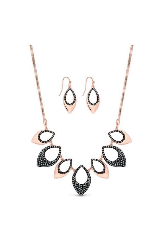 Mood Rose Gold Crsytal Necklace and Earring Jewellery sets 1