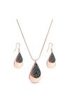 Mood Rose Gold Crystal Teardrop Necklace and Earring Jewellery sets thumbnail 1