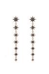 Lipsy Rose Gold Plated Jet Crystal Star Linear Drop Earrings thumbnail 1