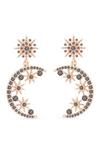 Lipsy Rose Gold Plated Jet Crystal Moon Cresent Drop Earrings thumbnail 1