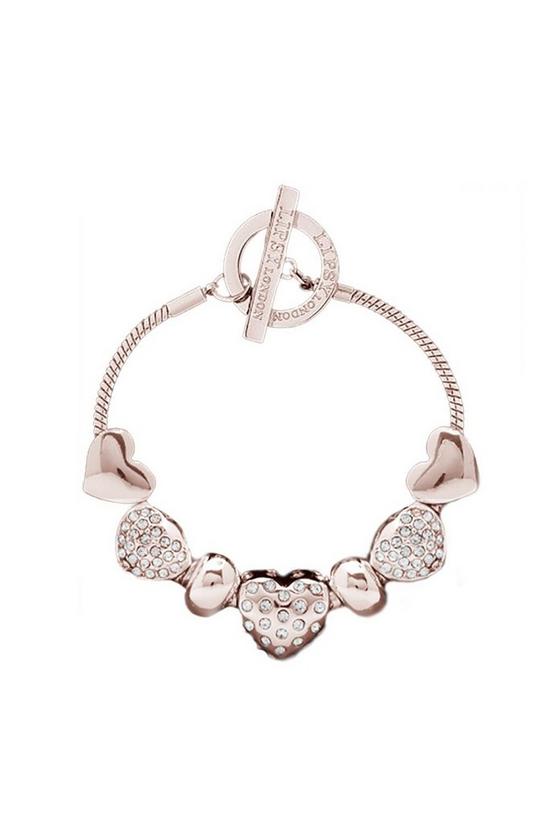 Lipsy Gift Packed Rose Gold Heart Charm Bracelets 1