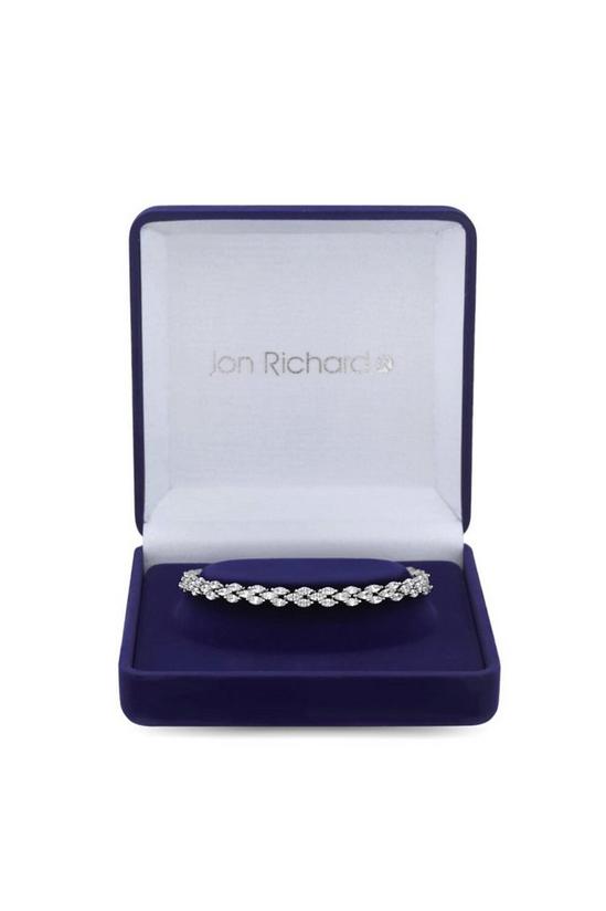 Jon Richard Rhodium Cubic Zirconia Bridal Toggle Bracelet 2