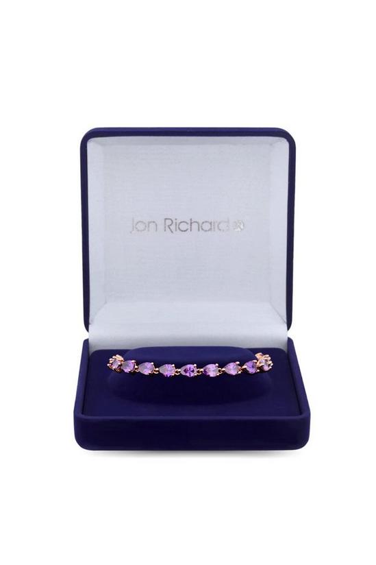 Jon Richard Gift Packaged Rose Gold And Amethyst Cubic Zirconia Bracelet 2