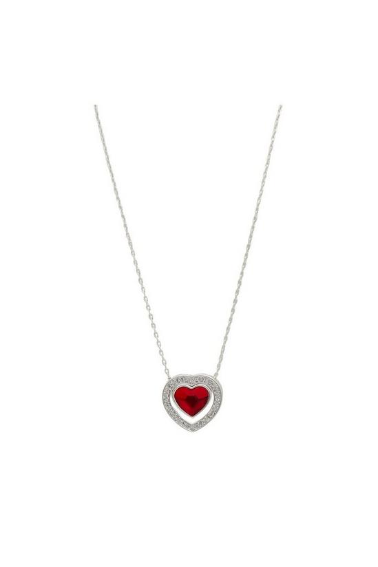 Jon Richard Silver And Red Heart Crystal Necklace Embellished With Crystals 1