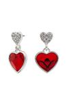 Jon Richard Jon Richard Radiance Collection - Silver Red Heart Drop Earrings Embellished With Crystals thumbnail 1