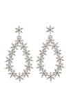 Jon Richard Silver Cubic Zirconia Floral Open Drop Earrings thumbnail 1