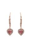 Jon Richard Jon Richard Radiance Collection- Rose Gold Heart Drop Earrings embellished with crystals thumbnail 1