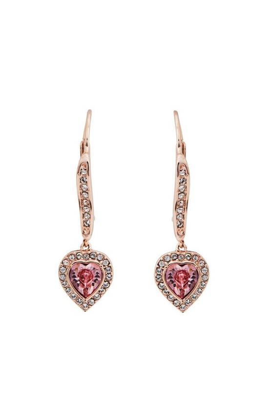 Jon Richard Jon Richard Radiance Collection- Rose Gold Heart Drop Earrings embellished with crystals 1