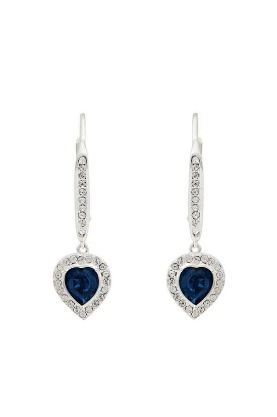 Jon Richard Jon Richard Radiance Collection- Blue Heart Drop Earrings embellished with crystals 1