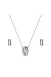 Jon Richard Silver Crystal Link Necklace and Earring Jewellery Set thumbnail 1