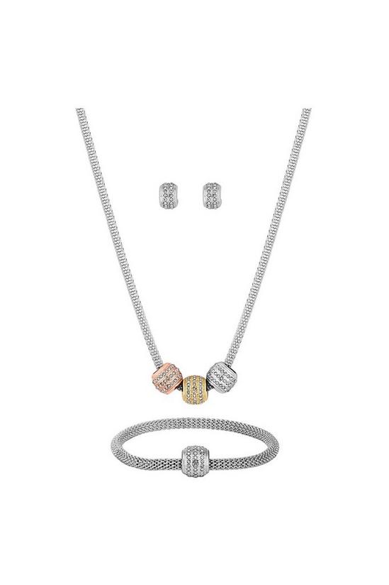 Jon Richard Gift Packed Three Tone Crystal Charm 3 Piece Jewellery Set 1