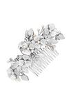 Jon Richard Silver Plated Brushed Floral Hair Comb thumbnail 1