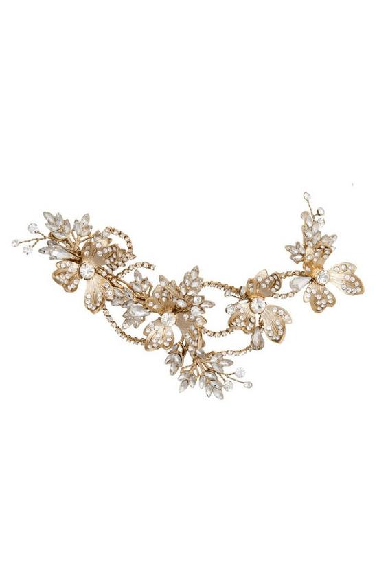 Jon Richard Gold Plated Floral And Crystal Hair Slide - Gift Pouch 1