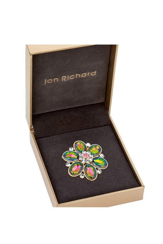 Jon Richard Green Floral Brooch 2