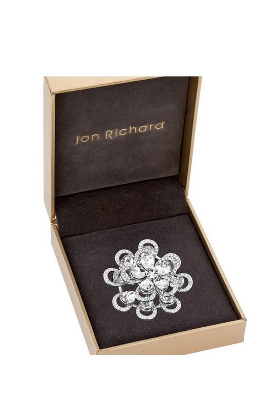 Jon Richard Gift Packaged Silver Crystal Flower Brooch 2