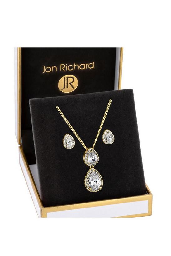 Jon Richard Gift Packaged Gold Cubic Zirconia Earring And Necklace Set 2