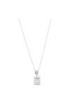 Simply Silver Sterling Silver 925 Emerald Cut Double Pendant Necklace thumbnail 1