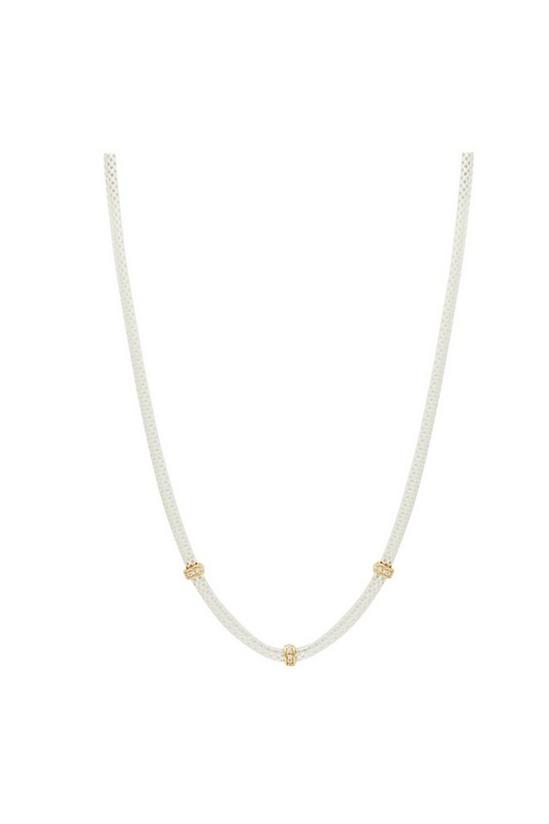 Simply Silver Sterling Silver 925 Two-Tone Mesh Station Necklace 1
