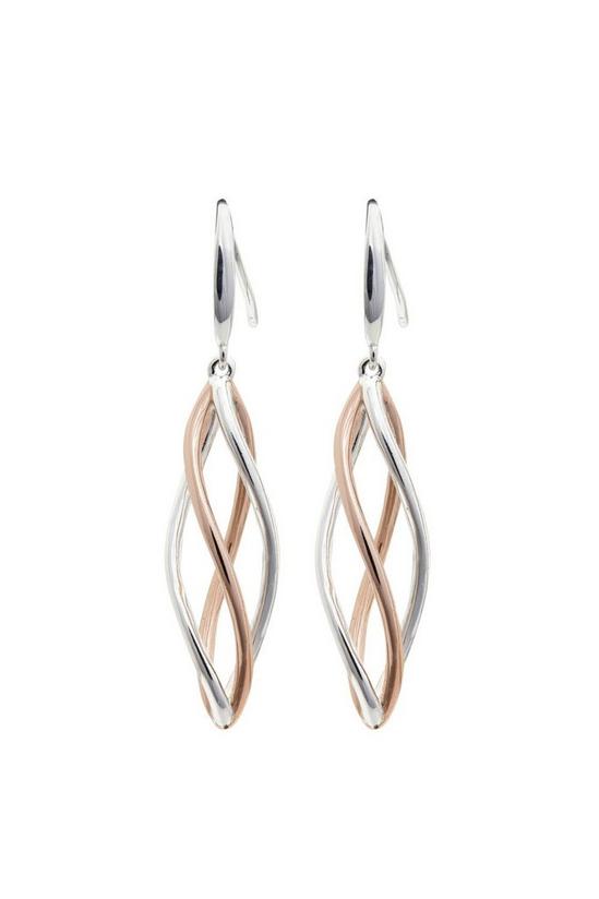 Simply Silver Sterling Silver 925 Two-Tone Cage Drop Earrings 1