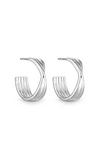 Simply Silver Sterling Silver 925 Polished Ridge Twist Hoop Earrings thumbnail 1
