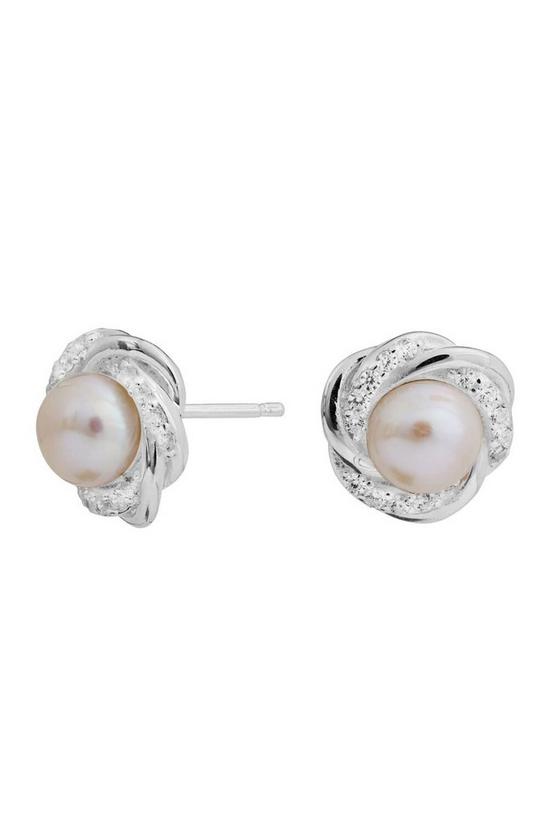Simply Silver Sterling Silver 925 with Freshwater Pearl Stud Earrings 1
