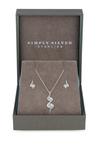 Simply Silver Sterling Silver 925 Cubic Zirconia Wrapped In Love Set - Gift Boxed thumbnail 1