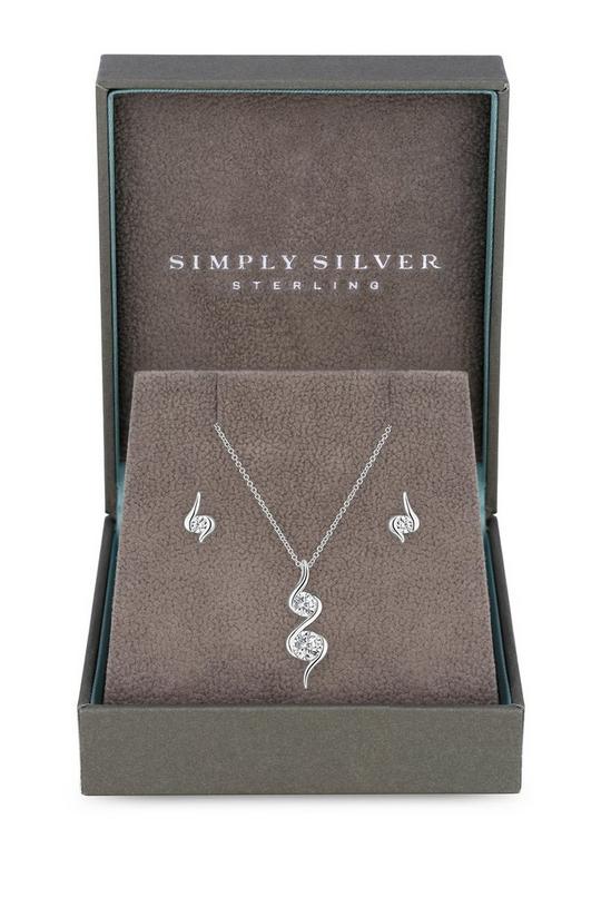 Simply Silver Sterling Silver 925 Cubic Zirconia Wrapped In Love Set - Gift Boxed 1
