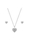 Simply Silver Gift Packaged Sterling Silver 925 Pave Heart Jewellery Set thumbnail 1