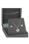 Simply Silver Gift Packaged Sterling Silver 925 Pave Heart Jewellery Set thumbnail 2