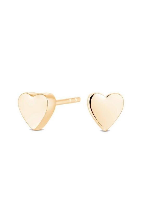 Simply Silver 14ct Gold Plated Sterling Silver Thick Stud Earrings 1