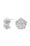 Mood Silver Crystal Flower Stud Earrings thumbnail 1