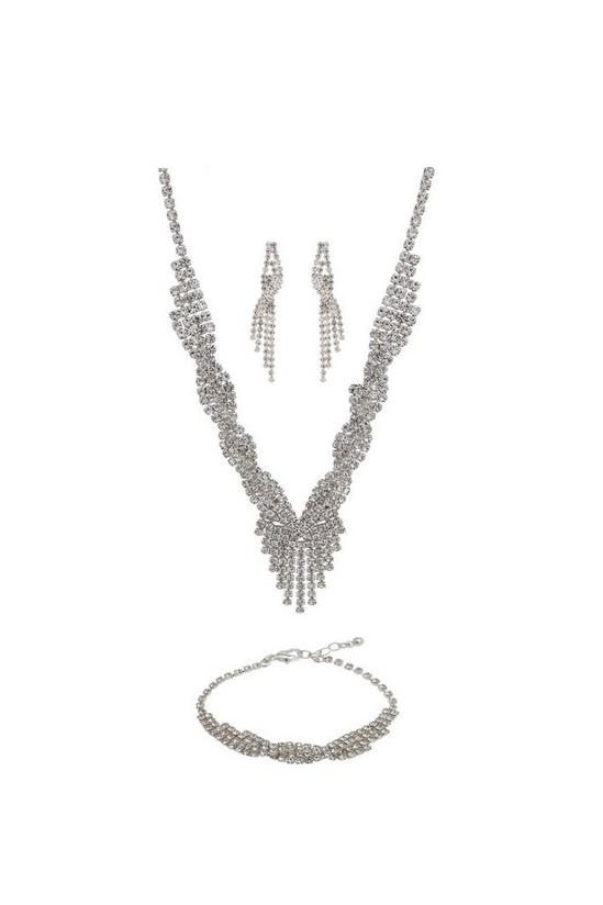 Mood Silver Diamante Three Piece Jewellery Set 1