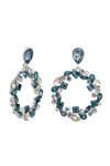 Mood Silver Blue Crystal Cluster Drop Earrings thumbnail 1