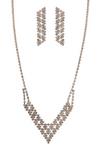 Mood Rose Gold Statement Diamante Necklace and Earring Jewellery Set thumbnail 1