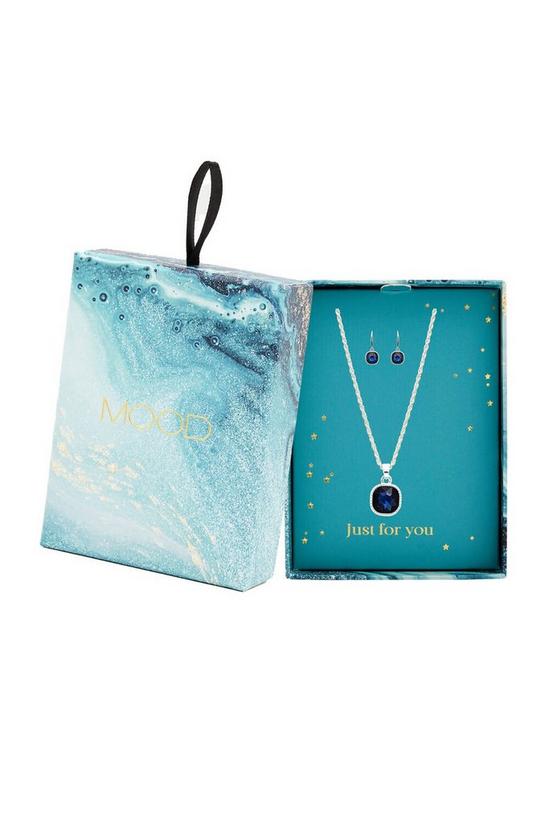 Mood Gift Packaged Silver Round Necklace and Earring Jewellery Set 2