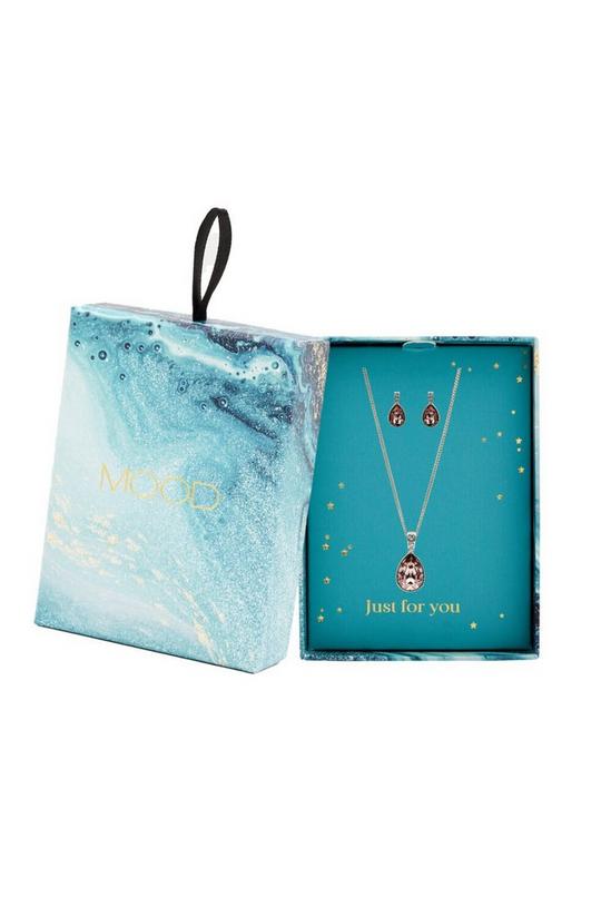 Mood Rose Gold Peardrop Necklace and Earring Jewellery Set 2