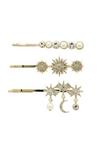 Mood Gold Crystal and Pearl Celestial 3 Pack Hair Clips thumbnail 1