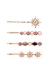 Mood Rose Gold Crystal and Pearl Celestial 4 Pack Hair Clips thumbnail 1