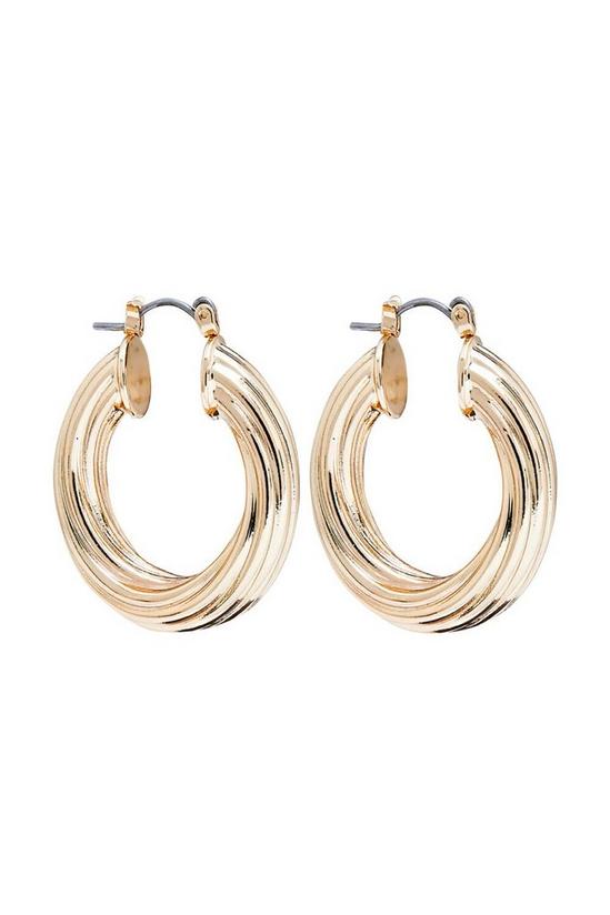 Lipsy Gold Diamond Cut Hoop Earrings 1