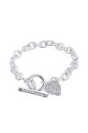 Lipsy Silver With Crystal Heart T-Bar Bracelets thumbnail 1