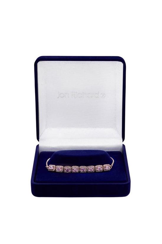 Jon Richard Gift Packaged Rose Gold Cubic Zirconia Pink Toggle Bracelet 2