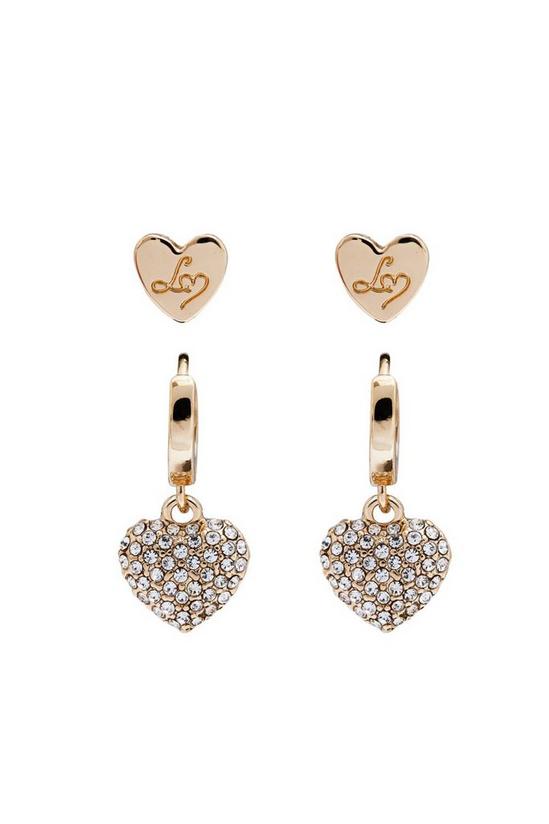 Lipsy Gold Heart Padlock Earrings 1