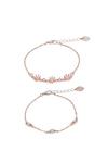 Lipsy Rose Gold With Crystal Floral 2-Pack thumbnail 1