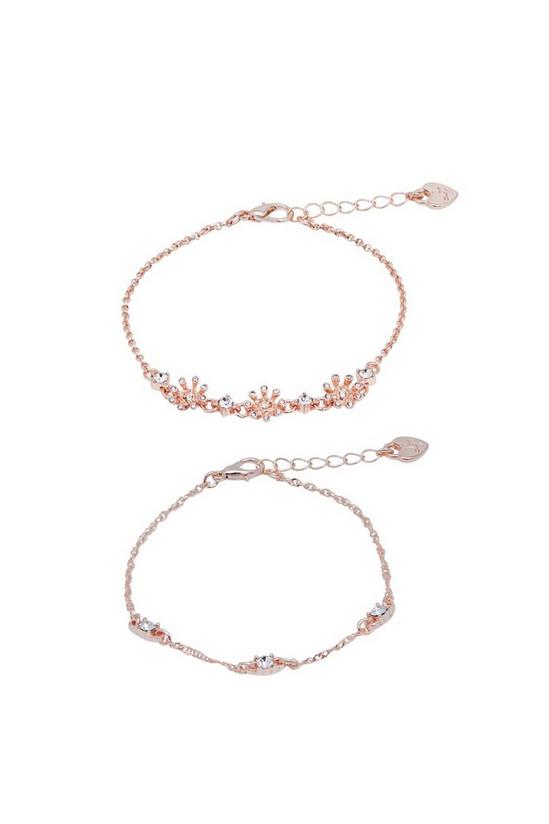 Lipsy Rose Gold With Crystal Floral 2-Pack 1